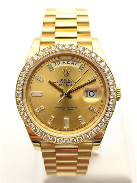 rolex 18 karat gold|rolex day date 40 price.